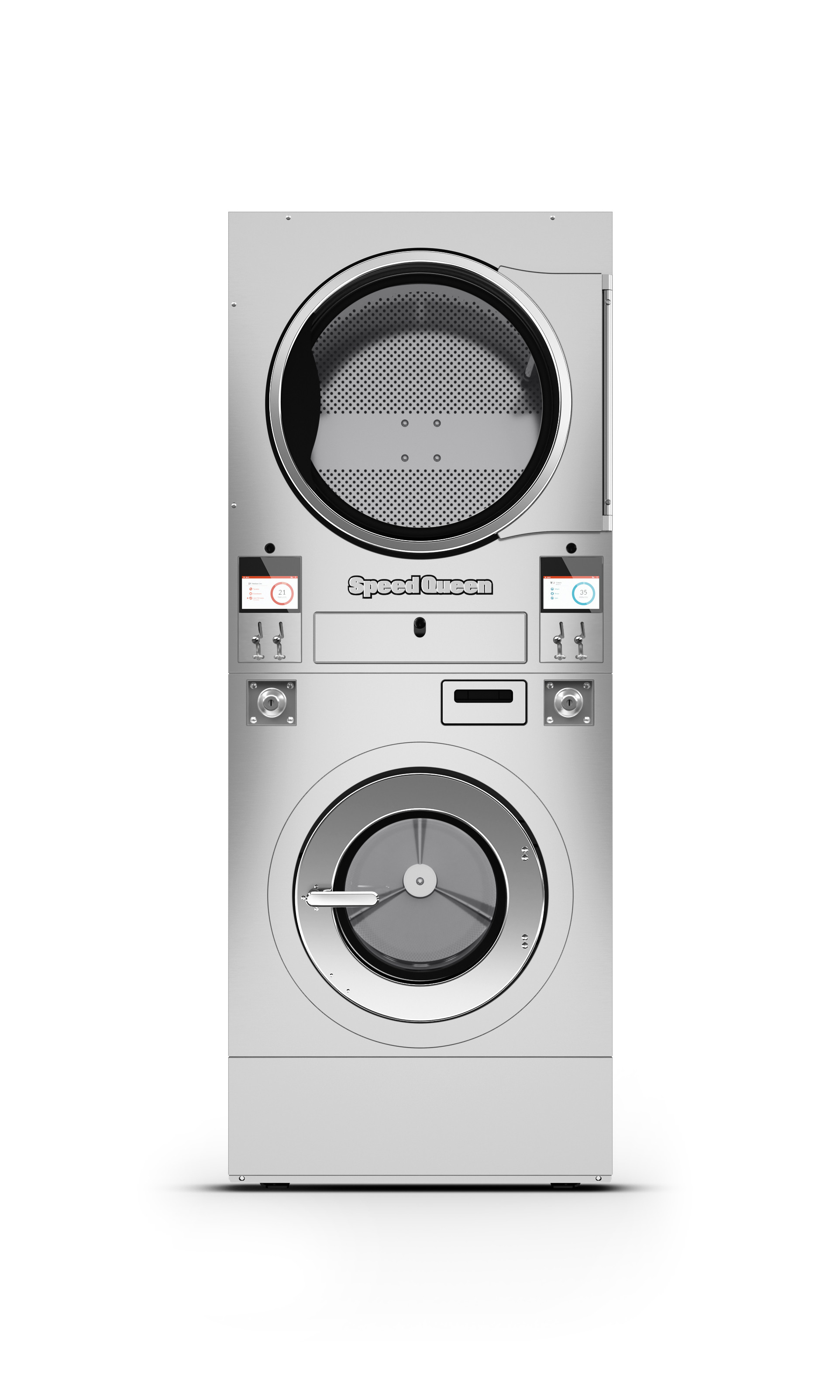 Quantum Touch Coin Operated Stack 14Kg Washer & 14Kg Dryer, SSA030NV
